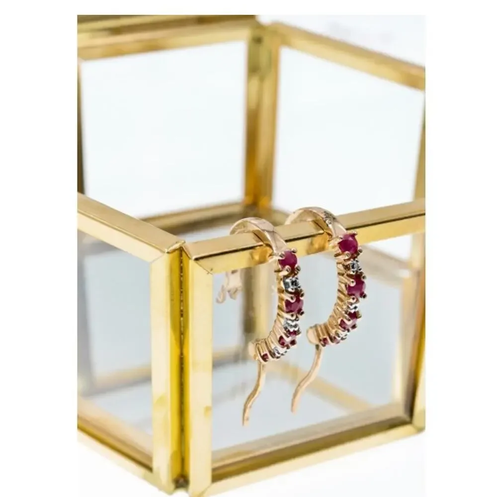 925 Sterling Silver Gold Plated Spinel Earrings